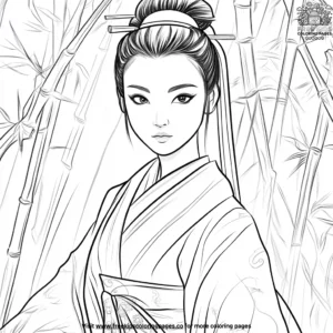 Princess of the bamboo forest coloring pages