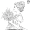 Princess with a Bouquet of Flowers Coloring Pages