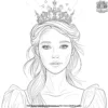 Princess with a Starry Tiara Coloring Pages