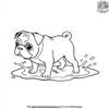 Pug in a Puddle Coloring Pages