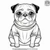 Pug in a Sweater Coloring Pages