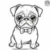 Pug with Bowtie Coloring Pages