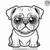 Pug with Sunglasses Coloring Pages