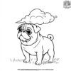 Pug with a Cloud Coloring Pages