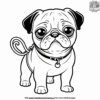 Pug with a Leash Coloring Pages