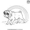 Pug with a Rainbow Coloring Pages