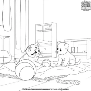 Puppy And Kitten Coloring Pages