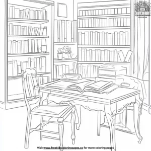 Quiet Reading Tables Coloring Pages