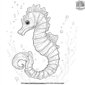 Radiant Seahorse Coloring Pages