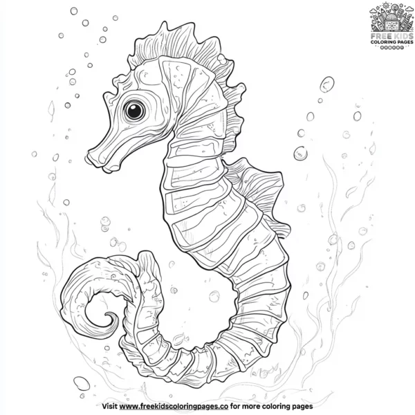 Radiant seahorse coloring pages