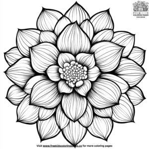 Radiating Flower Zentangle Coloring Pages