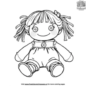 Rag Doll with Button Eyes Coloring Pages