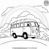 Rainbow Bus Coloring Pages