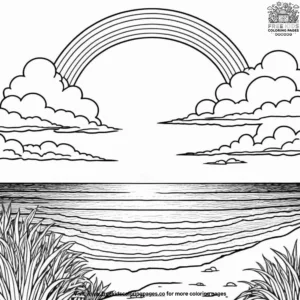 Rainbow Sunset Coloring Pages