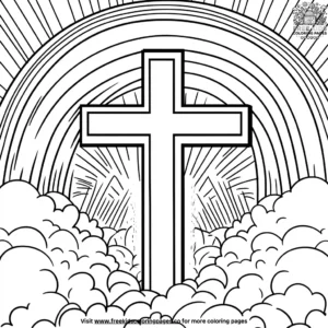 Rainbow and Cross Coloring Pages