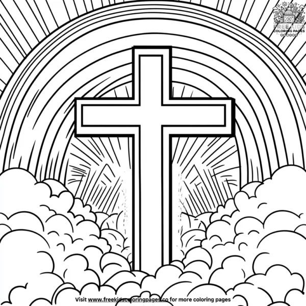 Rainbow and cross coloring pages