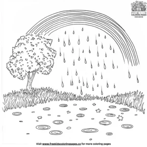 Raindrops and Rainbows Coloring Pages