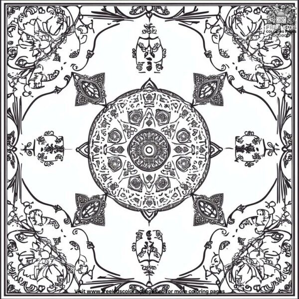 Ramadan tablecloth patterns coloring pages