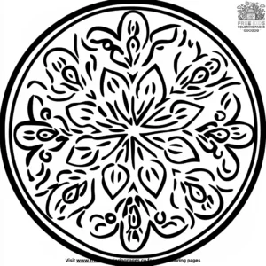 Rangoli Art with Petals Coloring Pages