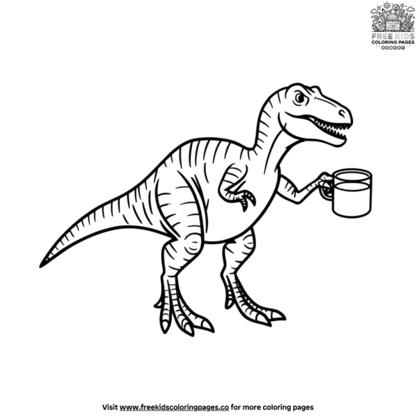 Raptor with eggnog coloring pages