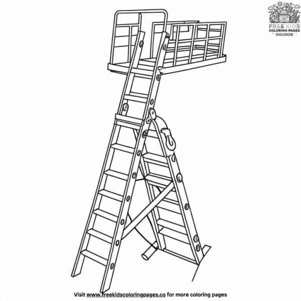 Rescue ladder coloring pages