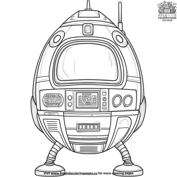 Retro pod coloring pages