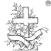 Ribbon and Cross Coloring Pages