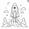 Rocket Launch Coloring Pages