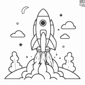 Rocket Launch Coloring Pages