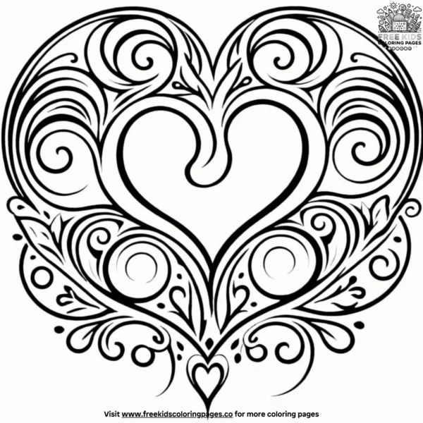 Romantic swirls coloring pages