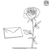 Rose And Envelope Coloring Pages