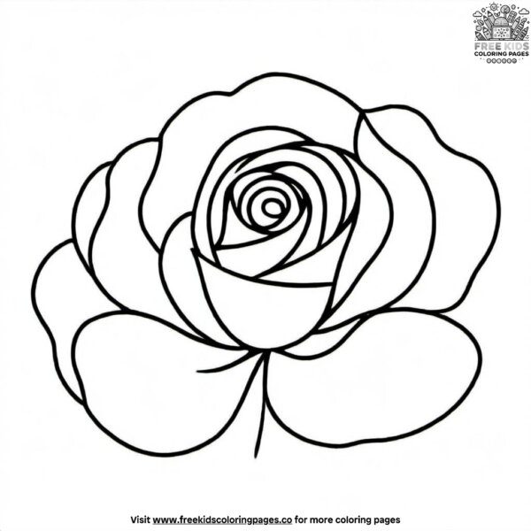 Rose petals coloring pages