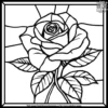 Rose Stained Glass Coloring Pages