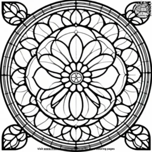 Rose window coloring pages