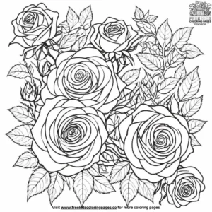 Roses and thorny vines coloring pages