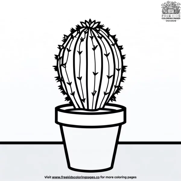 Round cactus coloring pages