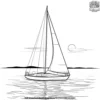 Sailboat Sunset Coloring Pages