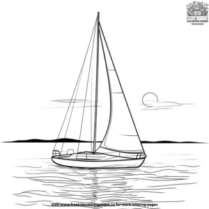 Sailboat Sunset Coloring Pages