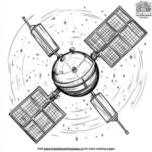 Satellite in Orbit Coloring Pages