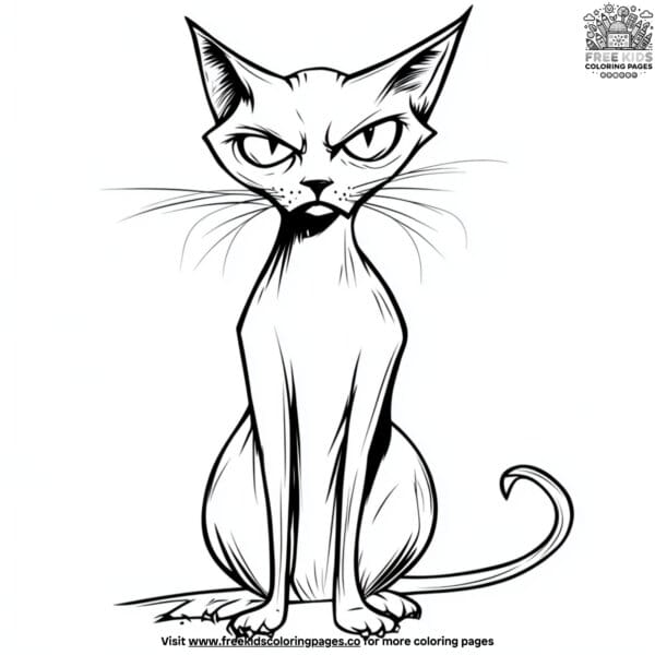 Scary cat coloring pages