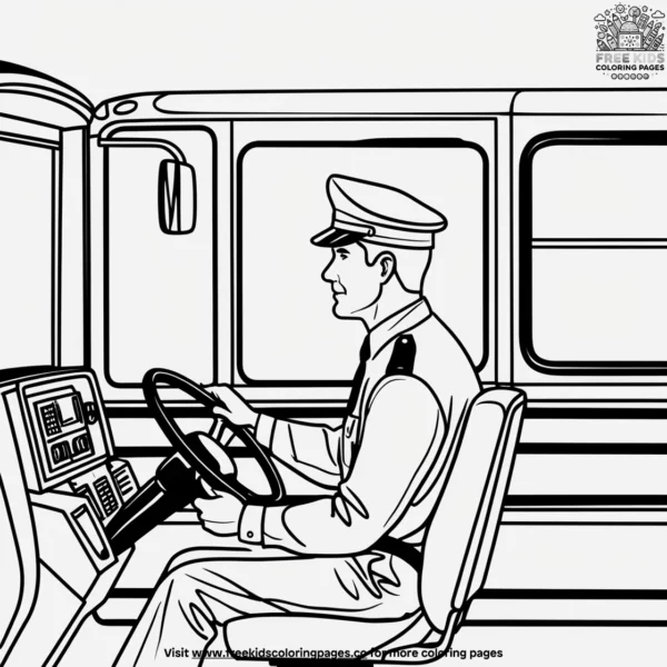 School bus driver coloring pages