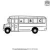 School Bus with ABC Letters Coloring Pages