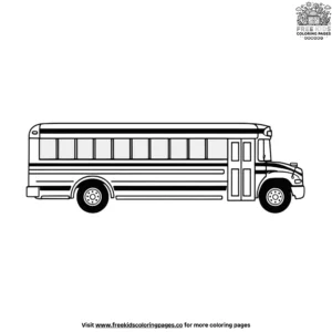 School Bus with Stripes Coloring Pages