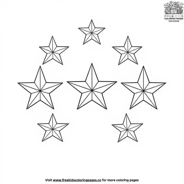 Service stars for veterans coloring pages