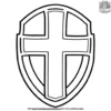 Shield and Cross Coloring Pages