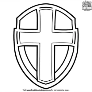 Shield and Cross Coloring Pages