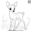 Shy Deer Coloring Pages