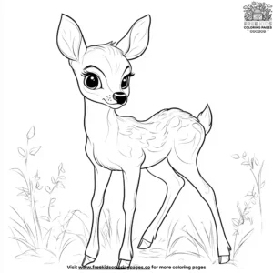 Shy deer coloring pages