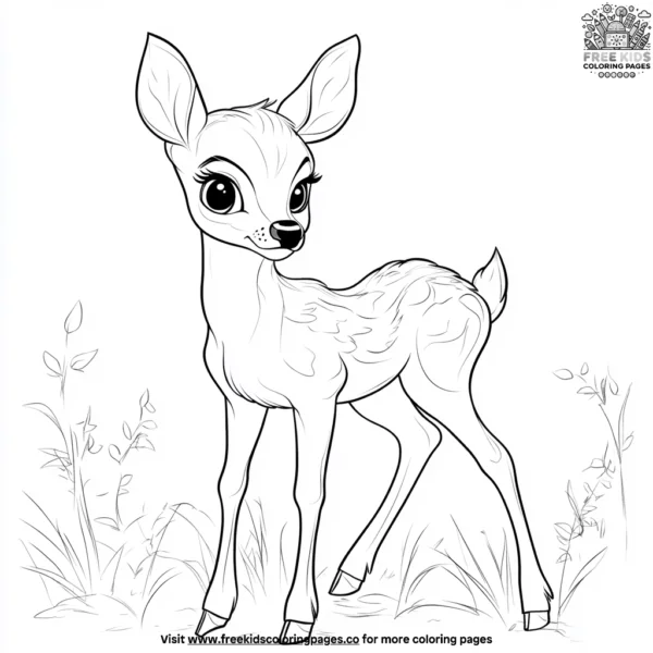 Shy deer coloring pages