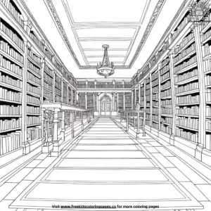 Silent Steps in the Library Coloring Pages